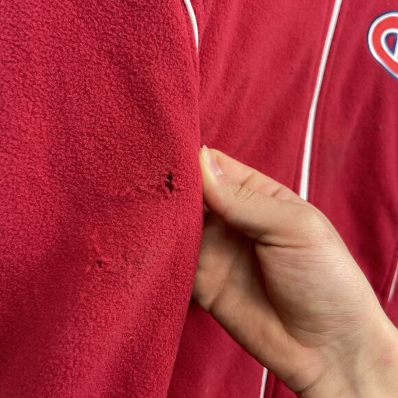 VTG Montreal Canadiens Polar Fleece Full Zip Jacket Wom M Red Ilanco NHL Hockey - Picture 7 of 15
